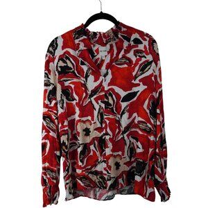 NIC+ZOE Petal Pop Top Size L Blouse Lightweight Patterned